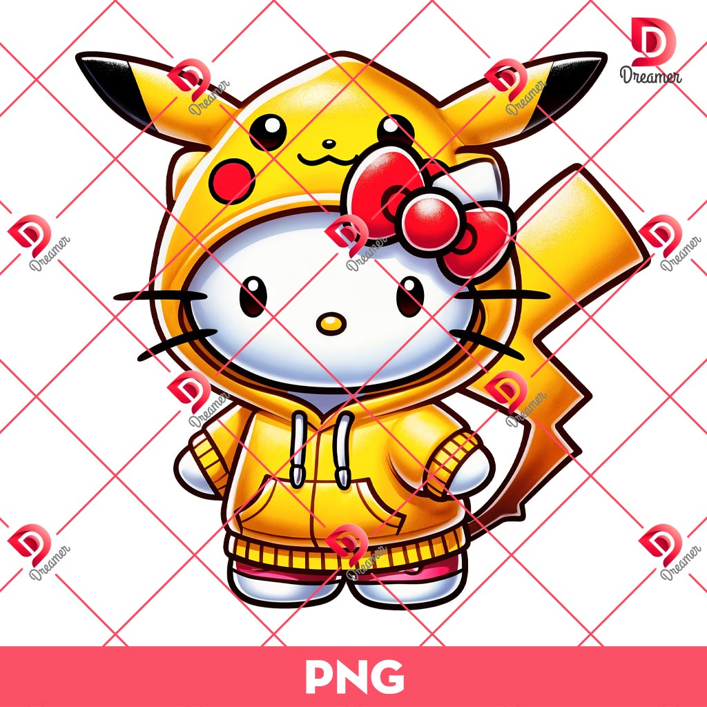 Hello Kitty Wearing Pikachu Costume PNG, Kitty Pokemon PNG, Pikachu x Hello Kitty PNG 1 Hello Kitty Wearing Pikachu Costume PNG, Kitty Pokemon PNG, Pikachu x Hello Kitty PNG