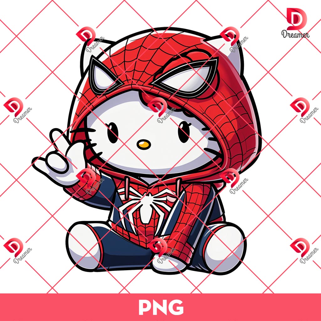 Hello Spiderman PNG, Hello Kitty Wearing Spiderman Costume PNG, Superhero Hello Kitty PNG 1 Hello Spiderman PNG, Hello Kitty Wearing Spiderman Costume PNG, Superhero Hello Kitty PNG