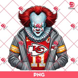 Horror Pennywise KC Chiefs Football PNG, Horror Killer NFL Kansas City Chiefs PNG, Pennywise Chiefs Football PNG