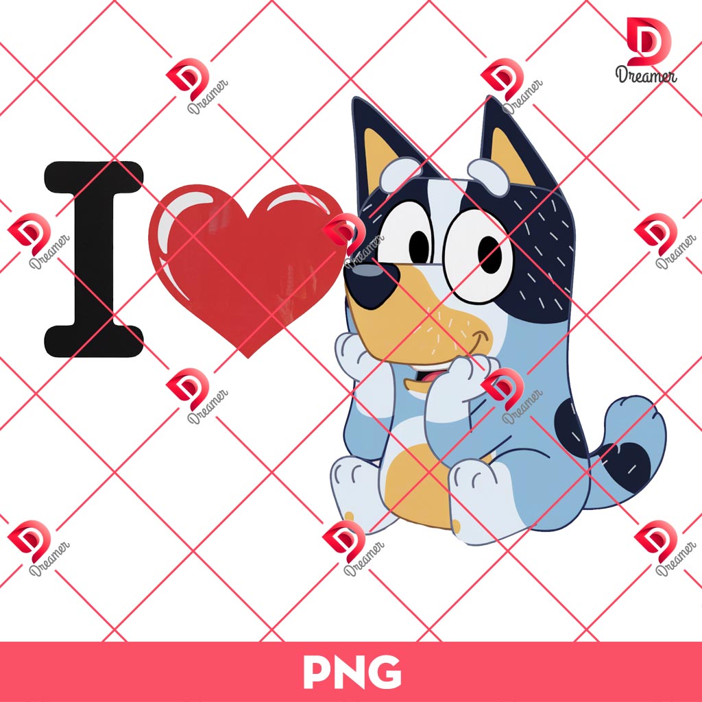 I Love Bluey Dog PNG, Bluey Cartoon Valentines Day PNG, Bluey Love PNG 1 I Love Bluey Dog PNG, Bluey Cartoon Valentines Day PNG, Bluey Love PNG