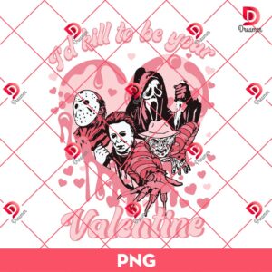 I Would Kill To Be Your Valentine PNG, Horror Characters Valentine PNG