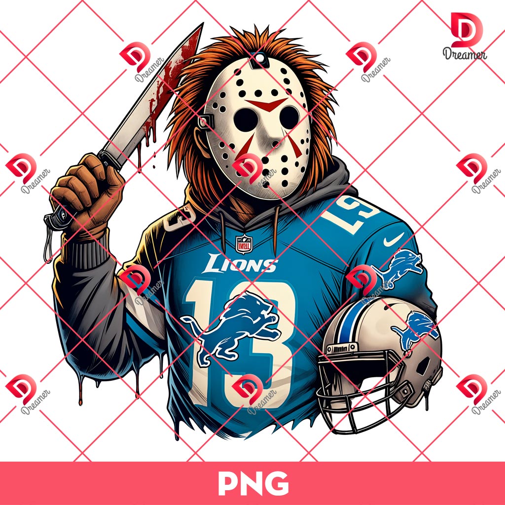 Jason Voorhees Detroit Lions Player PNG, Horror Killer NFL Football Lions Team PNG 1 Jason Voorhees Detroit Lions Player PNG, Horror Killer NFL Football Lions Team PNG