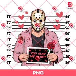 Jason Voorhees You Slay My Heart PNG, Horror Killers Valentines Day PNG