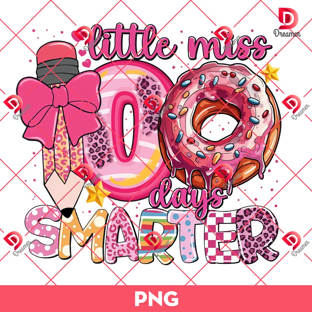 Little Miss 100 Days Smarter PNG, 100 Days of School PNG Design, Little Miss 100 Days School PNG 2 Little Miss 100 Days Smarter PNG, 100 Days of School PNG Design, Little Miss 100 Days School PNG