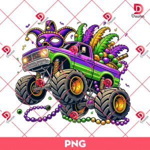 Mardi Gras Monster Truck PNG, Mardi Beads Louisiana Festival PNG