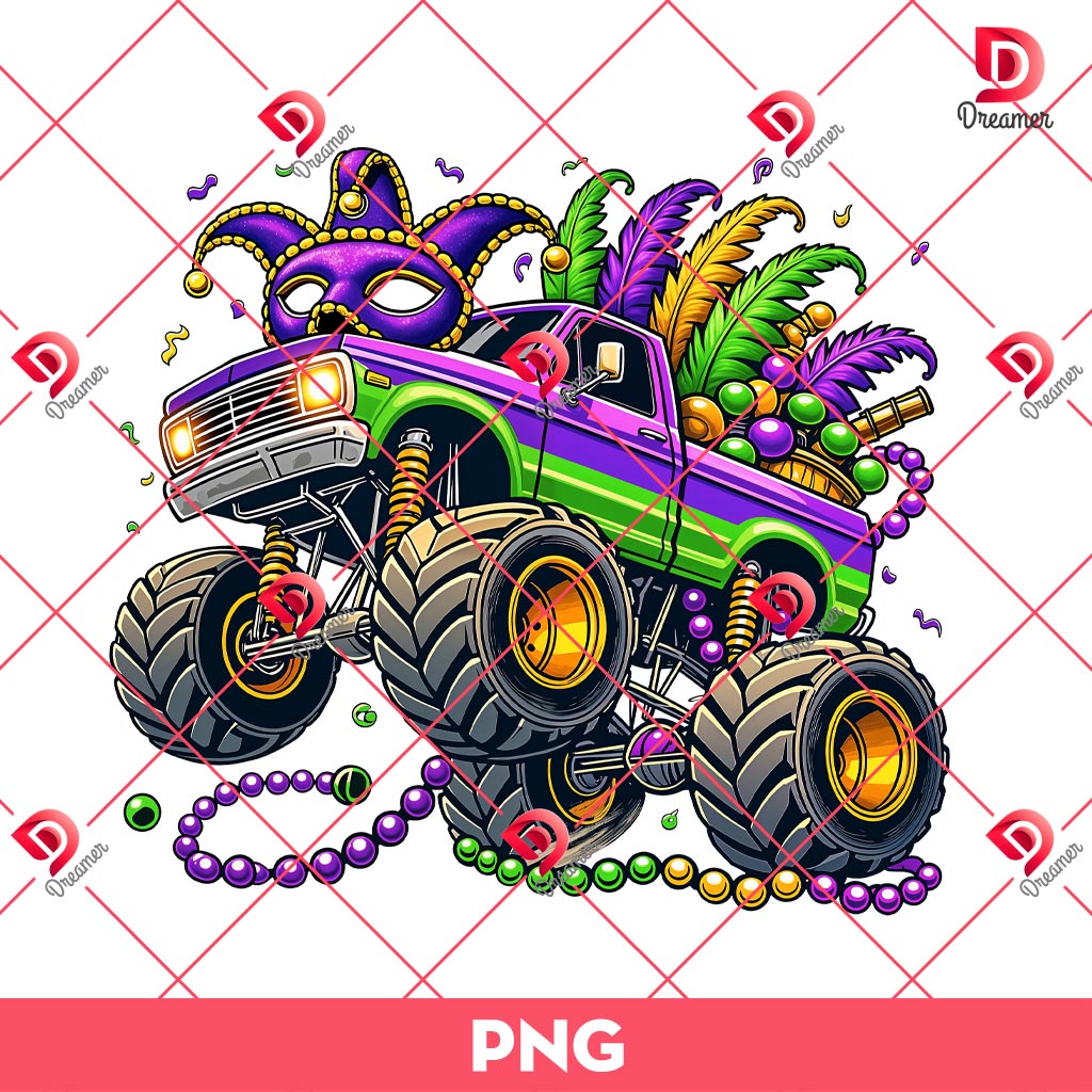 Mardi Gras Monster Truck PNG, Mardi Beads Louisiana Festival PNG 2 Mardi Gras Monster Truck PNG, Mardi Beads Louisiana Festival PNG