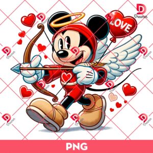 Mickey Mouse Cupid Angel PNG, Disney Valentine PNG, Valentine's Day PNG