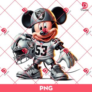 Mickey Mouse Raiders Player PNG, Disney Mickey Football PNG, Mickey NFL Las Vegas Raider PNG