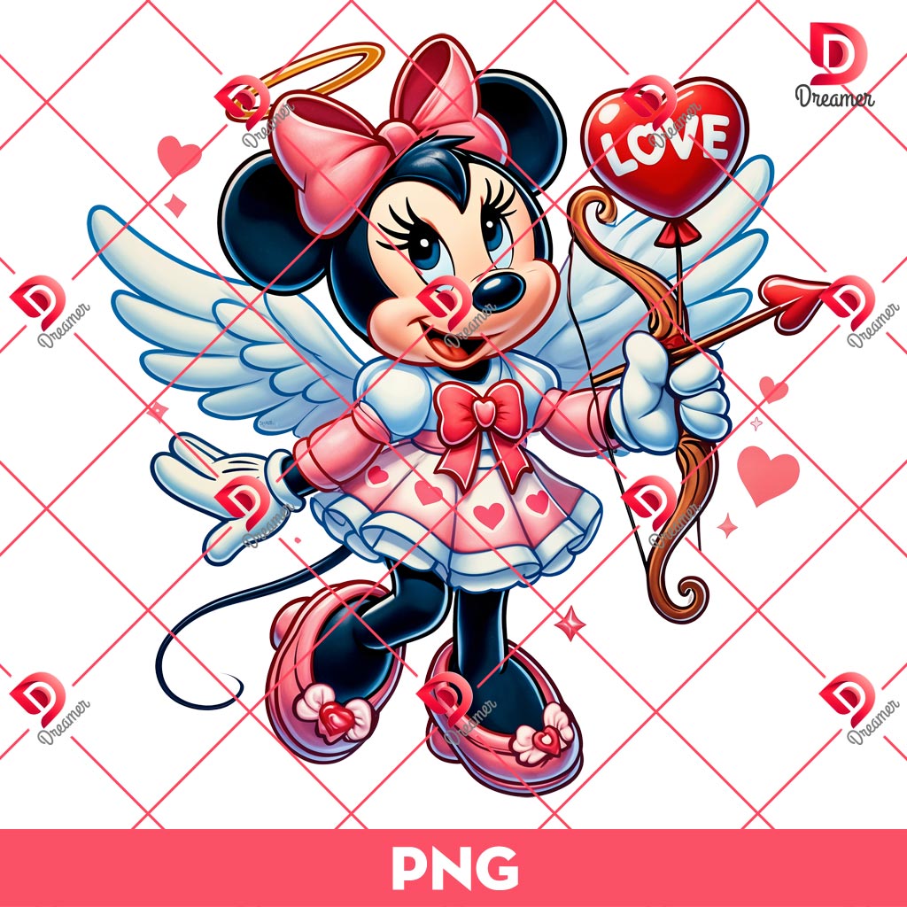 Minnie Mouse Cupid Angel PNG, Disney Minnie Valentine PNG, Valentine's Day PNG 1 Minnie Mouse Cupid Angel PNG, Disney Minnie Valentine PNG, Valentine's Day PNG