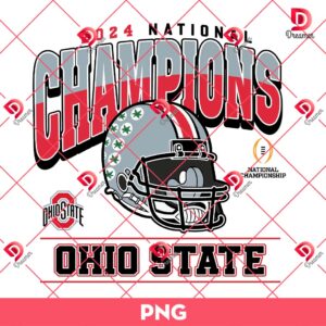 Ohio State 2024 Champs Helmet Svg Vintage Football Glory