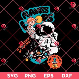 Planets Loops SVG PNG EPS DXF, Funny Astronaut SVG PNG