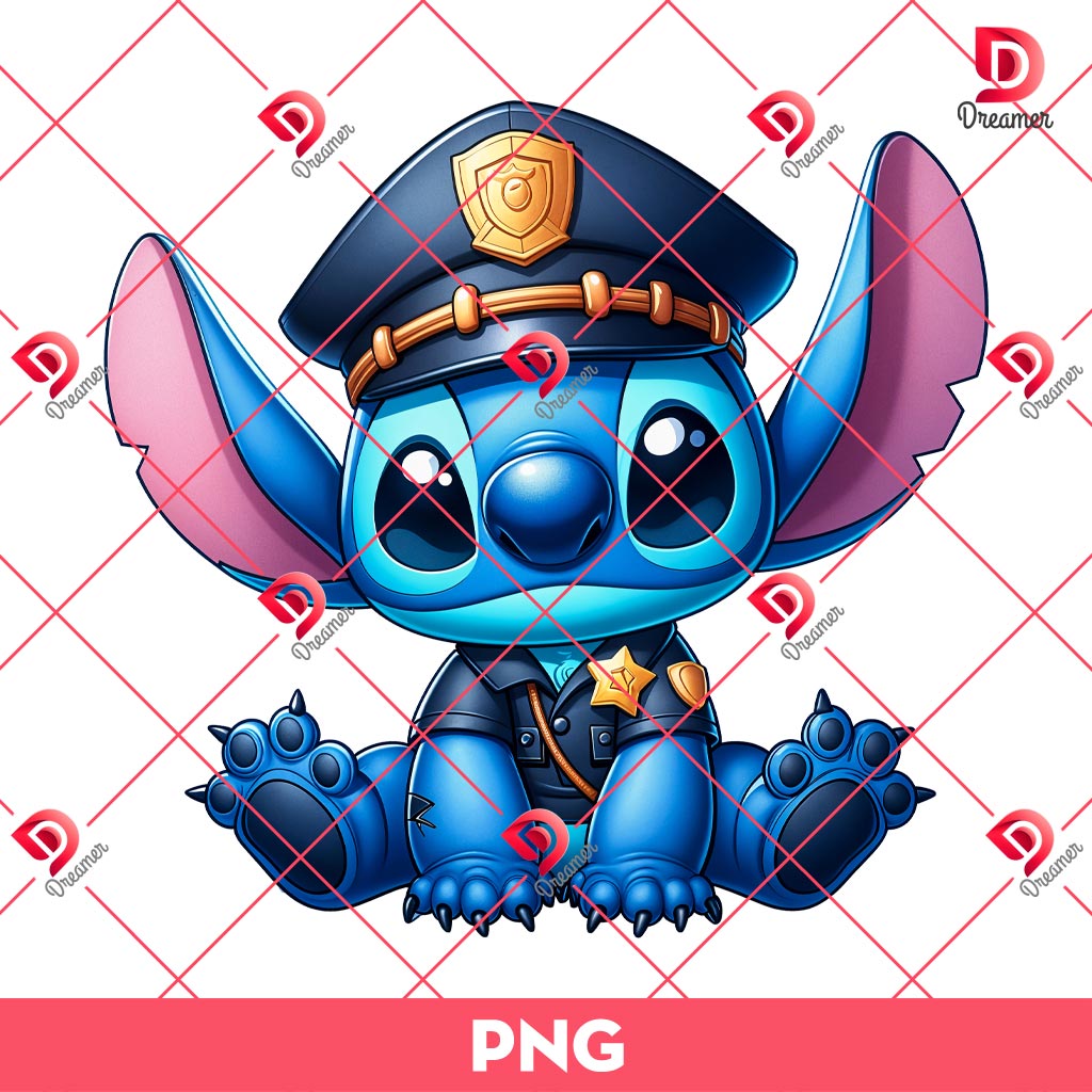 Stitch As A Police Officer PNG, Stitch's Professions PNG 1 Stitch As A Police Officer PNG, Stitch's Professions PNG