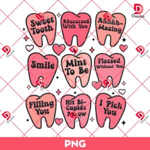 Sweet Tooth Valentine PNG, Valentines Day For Dentist PNG