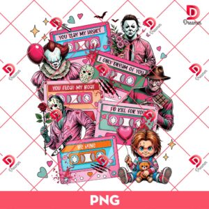 Valentine Horror Killers Png, Cassette Tapes Valentine Horror Png