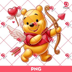 Winnie The Pooh Cupid PNG, Disney Cartoon Pooh Bear Valentine PNG