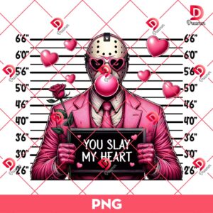 You Slay My Heart Jason Horrror Valentine PNG, Pink Horror Movie Lover PNG