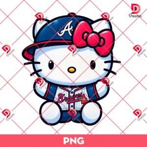 Atlanta Braves Hello Kitty Player PNG, MLB Sport Hello Kitty Baseball Braves PNG