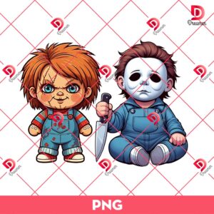 Baby Chucky And Michael Myers PNG, Baby Horror Characters PNG