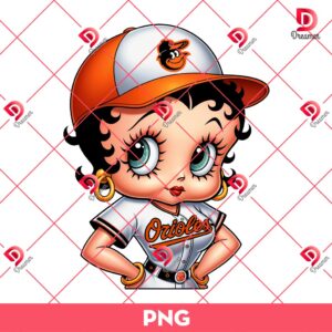 Betty Boop Baltimore Orioles Baseball PNG, MLB Sport Betty Boop Orioles PNG