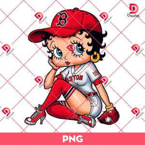 Betty Boop Boston Red Sox Baseball PNG, Betty Boop MLB Red Sox Sport PNG