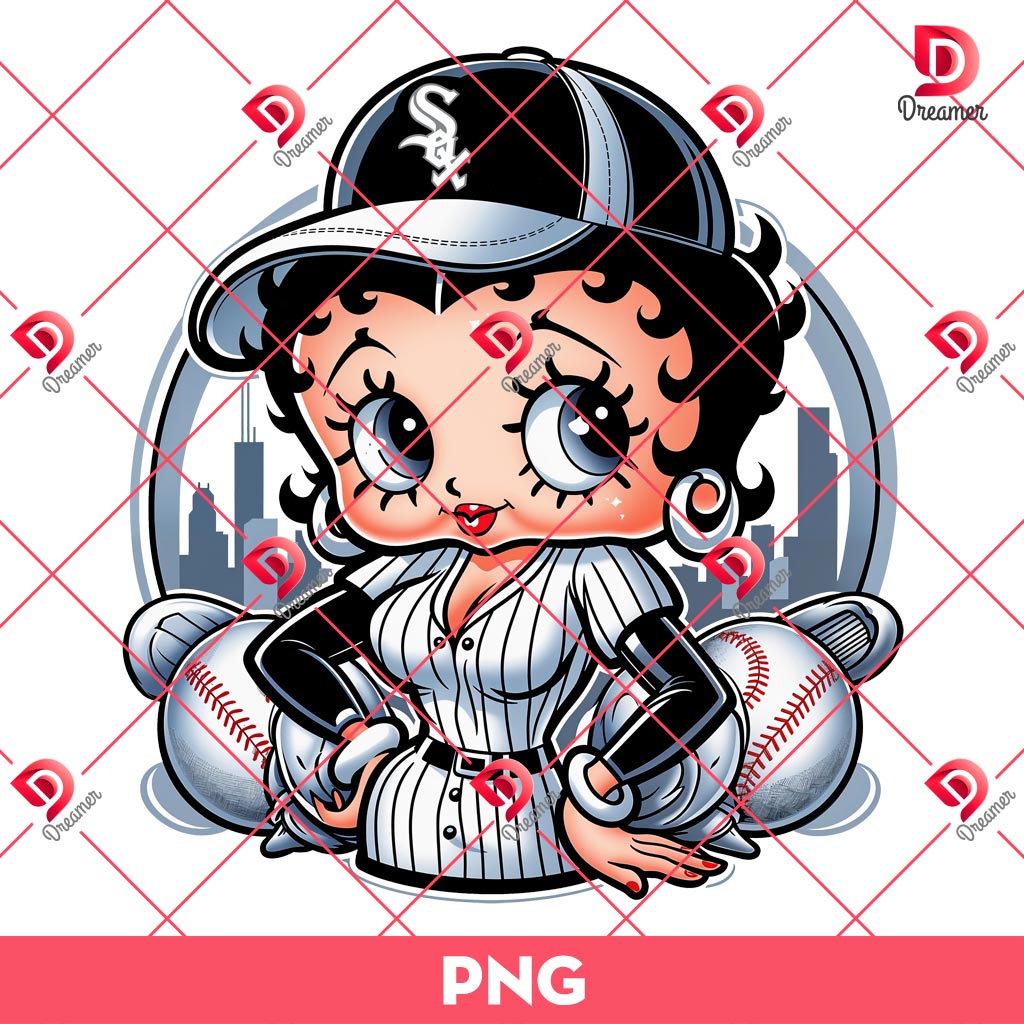 Betty Boop Chicago White Sox Baseball PNG, MLB Sport White Sox Betty Boop PNG 1 Betty Boop Chicago White Sox Baseball PNG, MLB Sport White Sox Betty Boop PNG
