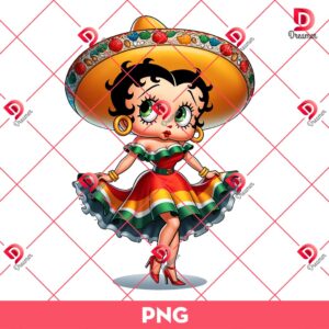 Betty Boop In Mexican Outfit PNG, Mexican Betty Boop PNG, Cinco De Mayo Betty Boop PNG