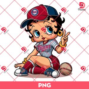 Betty Boop Minnesota Twins Baseball PNG, MLB Sport Betty Boop Twins PNG