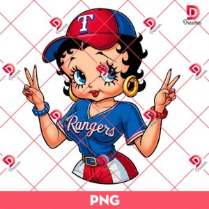 Betty Boop Texas Rangers Baseball PNG, Betty Boop Rangers MLB Sport PNG