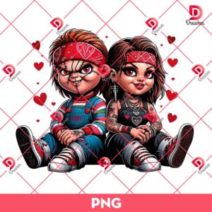 Chicano Chucky And Tiffany Valentine PNG, Mexicana Couple Horror Chucky Valentines Day PNG
