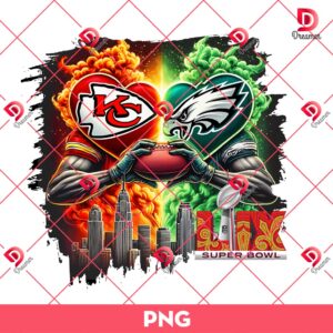 Chiefs VS Eagles Super Bowl LIX 2025 PNG, KC Chiefs And Philadelphia Eagles Football PNG, Super Bowl LIX Champions 2025 PNG