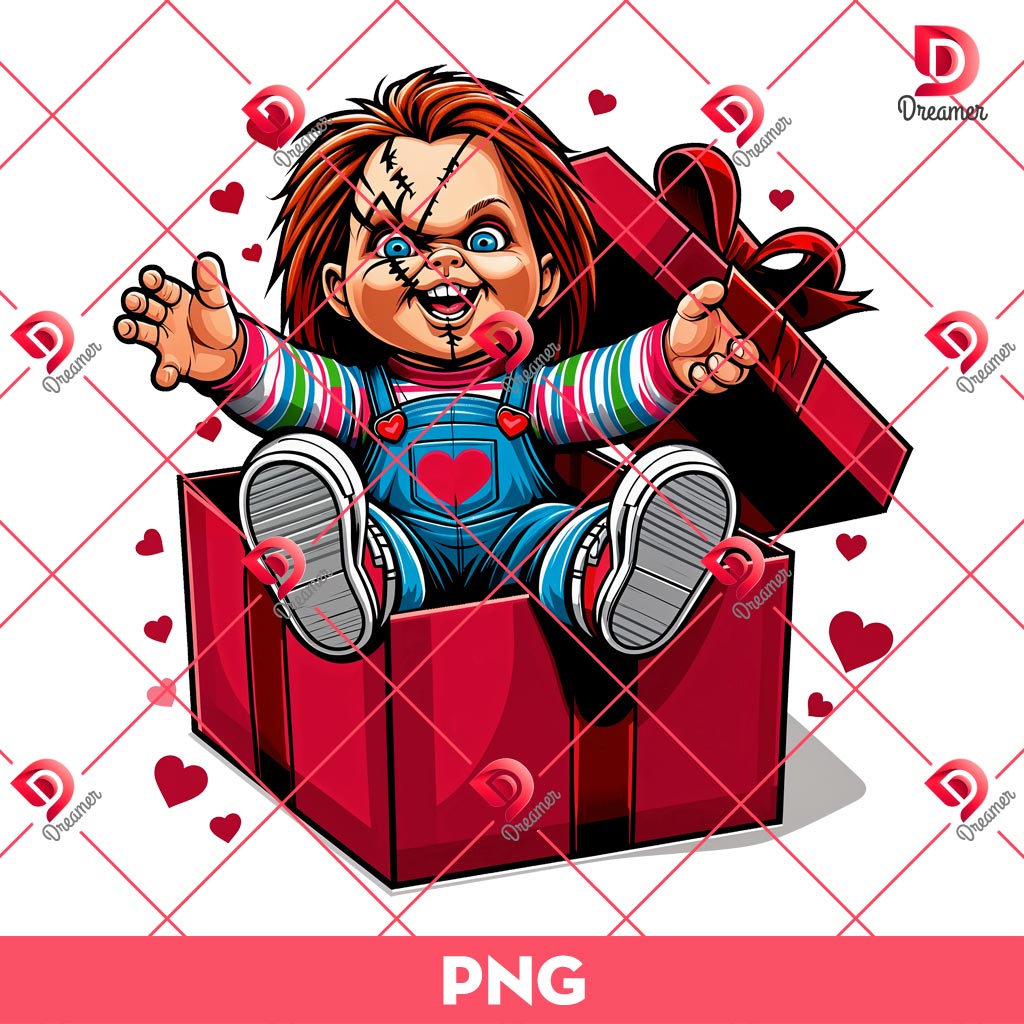 Chucky In A Valentine's Gift Box PNG, Horror Character Valentines Day PNG 1 Chucky In A Valentine's Gift Box PNG, Horror Character Valentines Day PNG