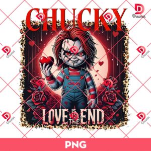 Chucky Love Is Till The End PNG, Chucky Valentine PNG, Horror Character Valentines Day PNG