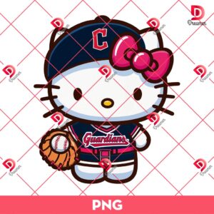 Cleveland Guardians Hello Kitty Player PNG, Hello Kitty Sport MLB Baseball Guardians PNG