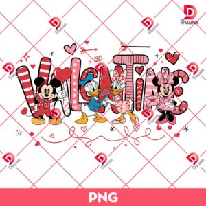 Disney Friends Valentine's Day PNG, Happy Valentine Mickey Friends PNG