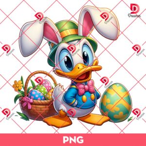 Donald Duck Easter PNG, Disney Donald Bunny Easter PNG