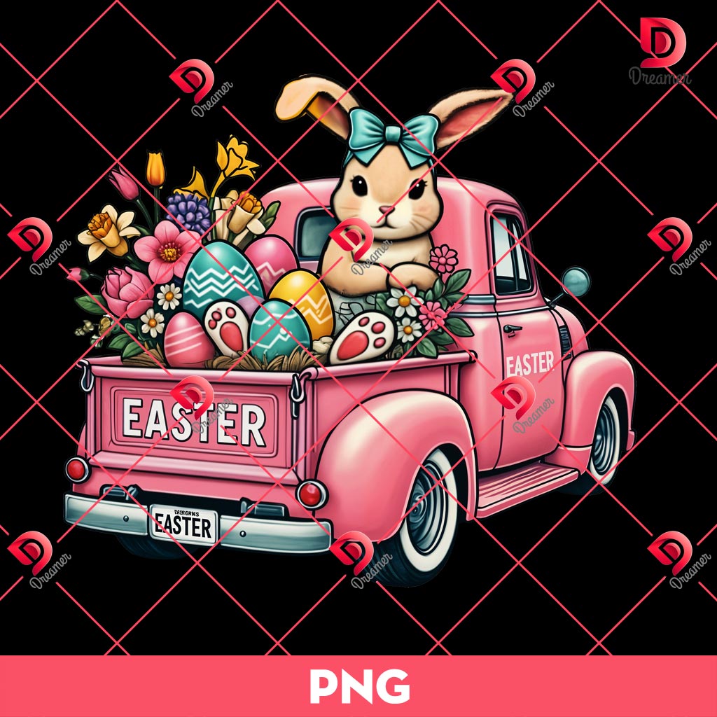 Easter Bunny Sitting On An Easter Truck PNG, Bunny Easter Holiday PNG 1 Easter Bunny Sitting On An Easter Truck PNG, Bunny Easter Holiday PNG