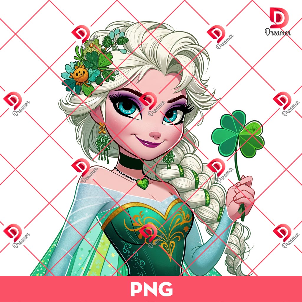 Elsa Princess St Patricks Day PNG, Disney Princess Elsa Shamrock Saint Patrick PNG 1 Elsa Princess St Patricks Day PNG, Disney Princess Elsa Shamrock Saint Patrick PNG