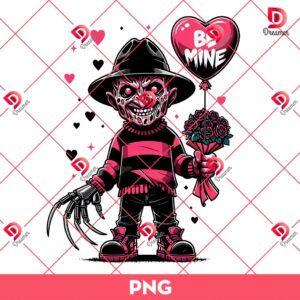 Freddy Krueger Be Mine Valentine PNG, Horror Killers Valentines Day PNG