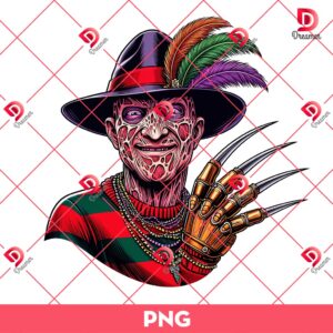 Freddy Krueger Mardi Gras PNG, Horror Killer Mardi Gras Krueger PNG