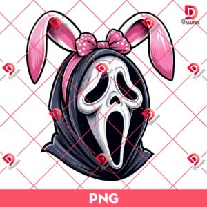Ghostface Scream Easter PNG, Ghostface Bunny Easter PNG, Horror Character Bunny Easter PNG