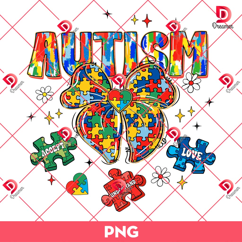 Glitter Colorful Autism Puzzle Coquette Bow PNG, Autism Love Understand Accept PNG 1 Glitter Colorful Autism Puzzle Coquette Bow PNG, Autism Love Understand Accept PNG