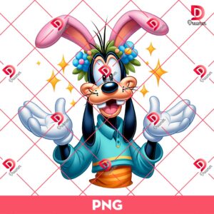 Goofy Dog Easter PNG, Disney Goofy Bunny Easter PNG