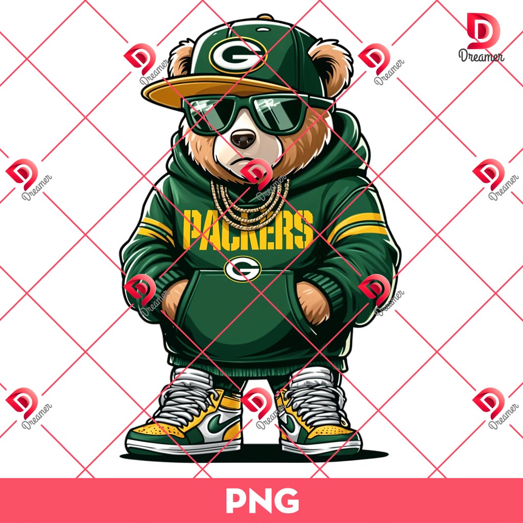 Bundle Green Bay Packers PNG Design, NFL Packers Football PNG Bundle, Bundle NFL Cartoon Football 9 Green Bay Packers Football Teddy Bear PNG, NFL Teddy Bear Cartoon Packers PNG