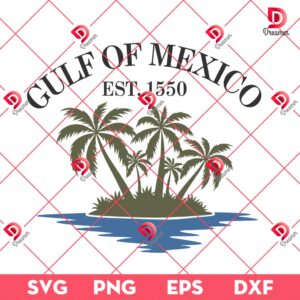Gulf Of Mexico EST 1550 SVG PNG EPS DXF
