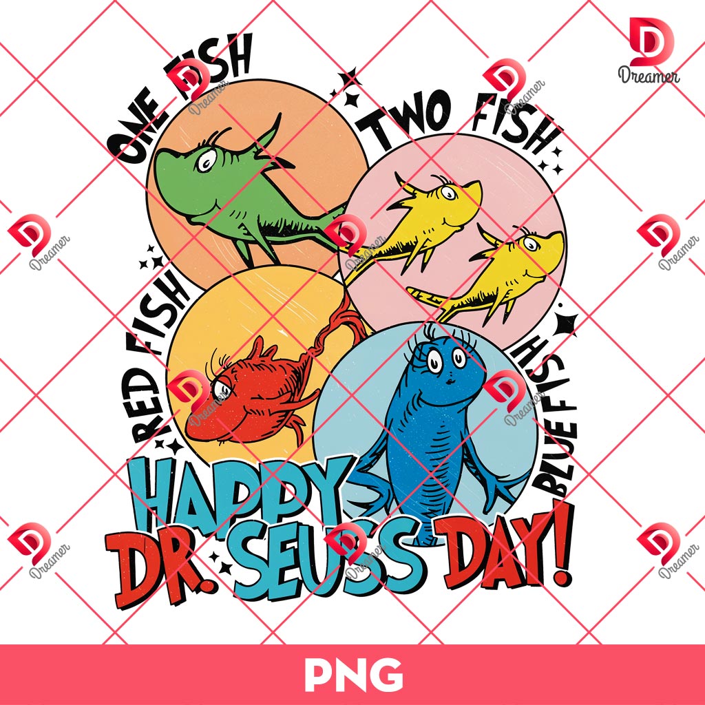 Happy Dr Seuss Day PNG, One Fish Two Fish PNG, Dr Seuss Fish PNG 2 Happy Dr Seuss Day PNG, One Fish Two Fish PNG, Dr Seuss Fish PNG
