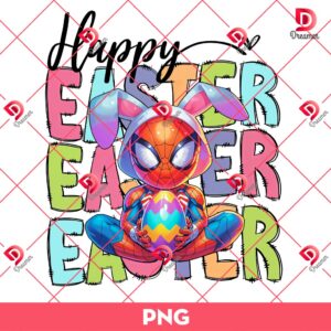 Happy Easter Spiderman PNG, Cute Spiderman Easter PNG, Superhero Bunny Easter PNG