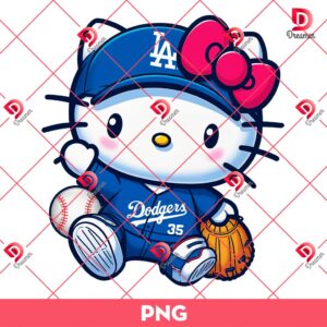 Hello Kitty Dodgers PNG, Hello Kitty MLB Baseball Player LA Dodgers PNG 3 Hello Kitty Dodgers PNG