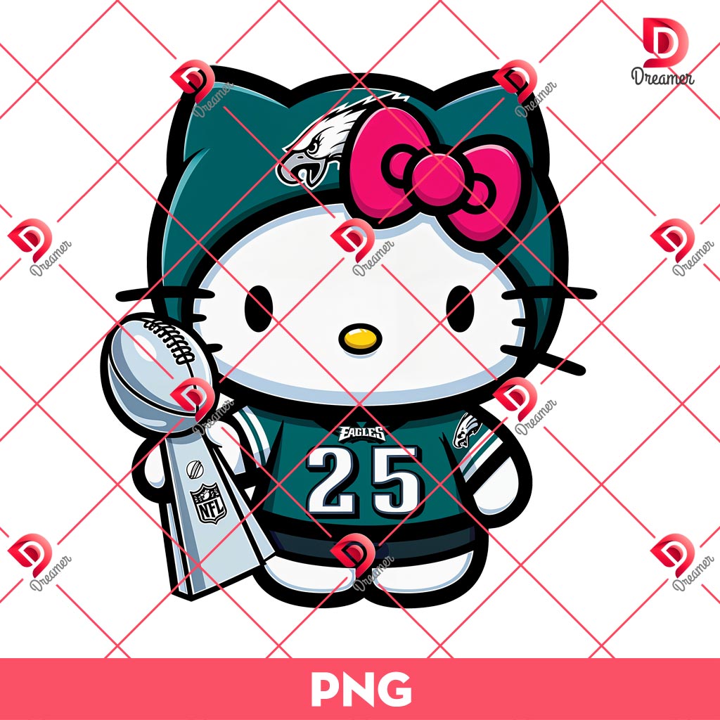 Bundle Philadelphia Eagles PNG Design, NFL Eagles Football Characters PNG Bundle 28 Hello Kitty Eagles Super Bowl LIX 2025 PNG, Hello Kitty Philadelphia Eagles Football Champions PNG