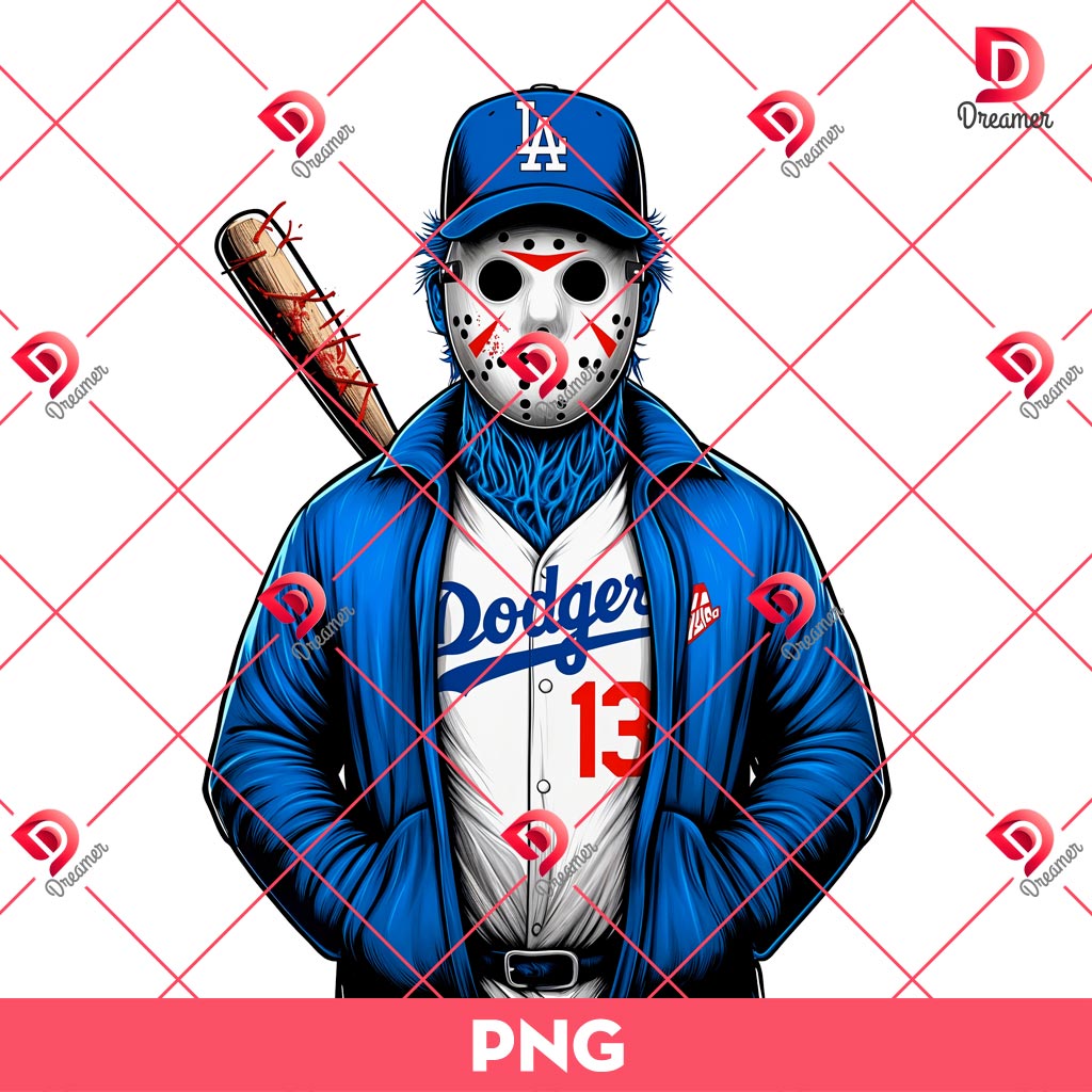 Horror Baseball Dodgers PNG, Jason Voorhees Los Angeles Dodgers Player PNG 1 Horror Baseball Dodgers PNG, Jason Voorhees Los Angeles Dodgers Player PNG