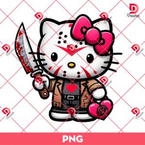 Horror Kitty Jason Voorhees Valentine PNG, Hello Kitty Horror Valentines Day PNG